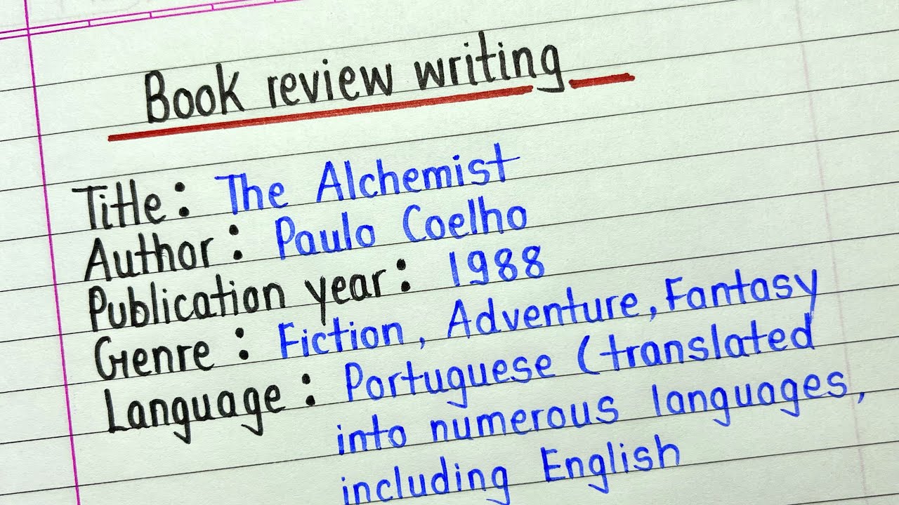 Book review writing- The Alchemist || How to write a book review || The Alchemist book review