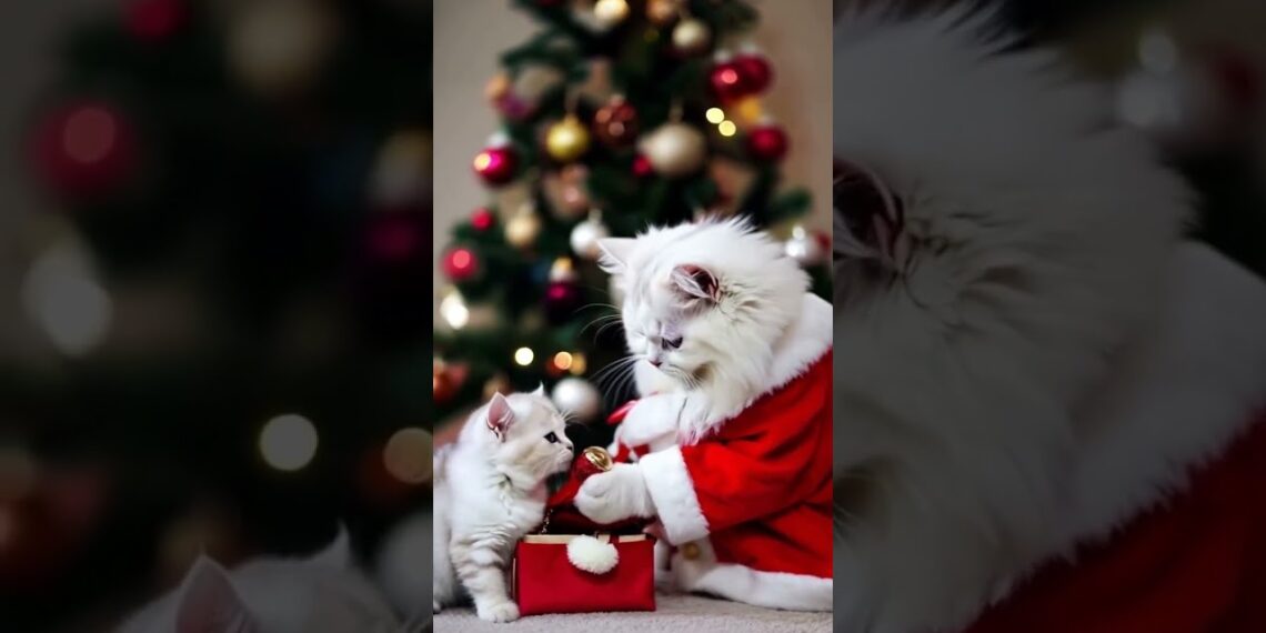 Wish you a merry Xmas and happy new year 2025 #cute #cat #santa #merrychristmas #subscribe #love