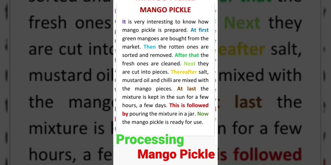 Mango Pickle // Processing Writing