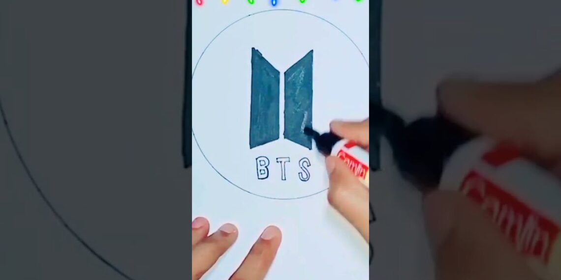 BTS logo 🖤  #bts  #shorts #drawing #art