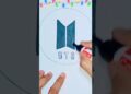 BTS logo 🖤  #bts  #shorts #drawing #art BTS logo 🖤  #bts  #shorts #drawing #art
