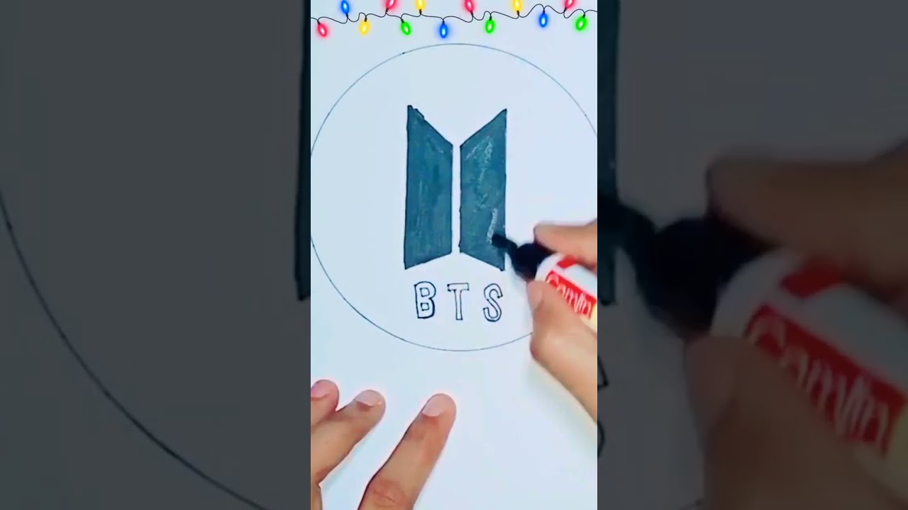 BTS logo 🖤 #bts #shorts #drawing #art BTS logo 🖤 #bts #shorts #drawing #art