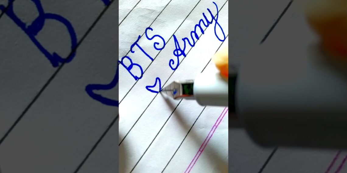 Are you a BTS army?????? ||Comment your name……|| Cursive for beginners || #shorts #viral #bts