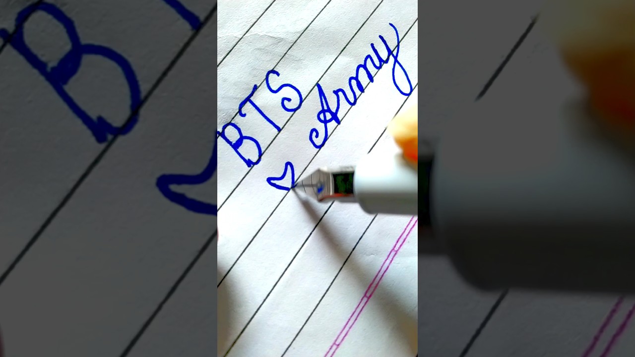 Are you a BTS army?????? ||Comment your name……|| Cursive for beginners || #shorts #viral #bts