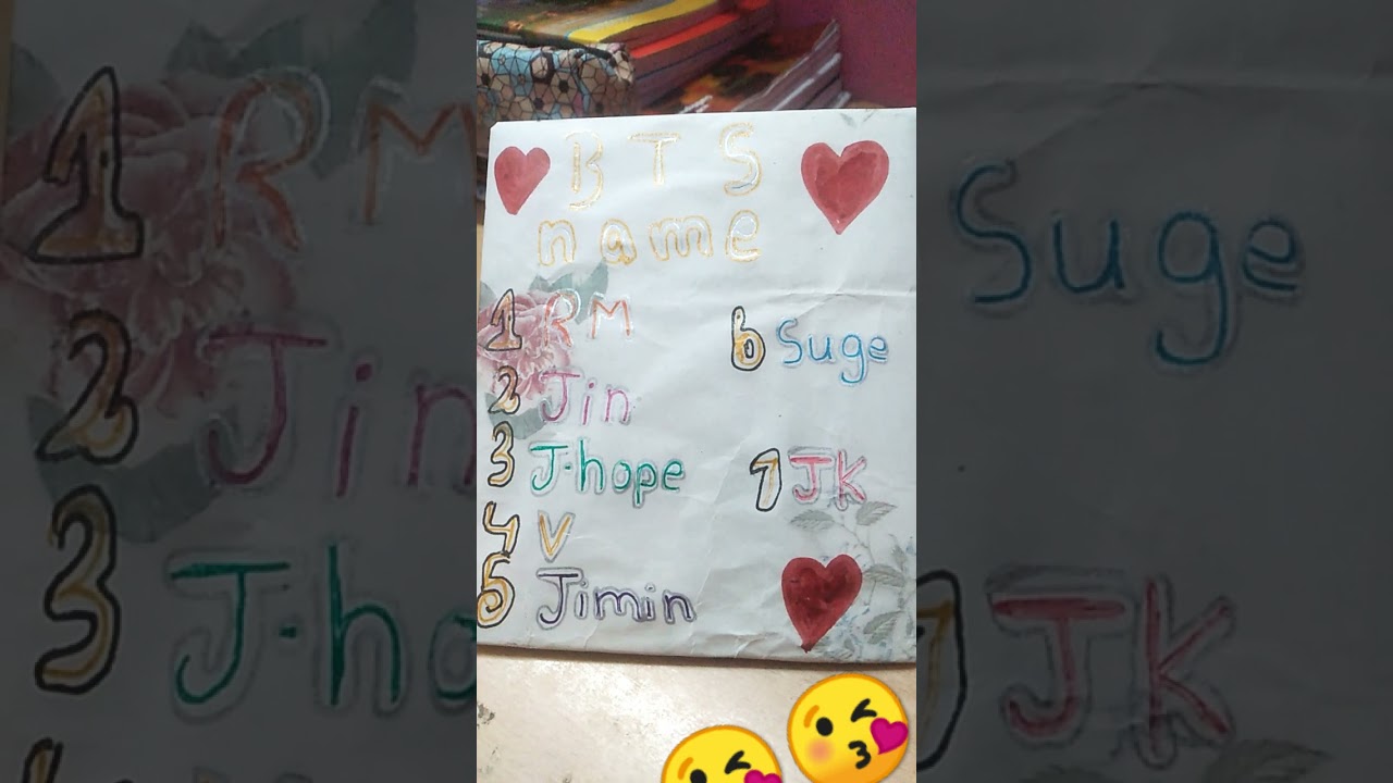 writing design BTS all name J hope RM v JK jimin Jin suga 😍😘😘😄😊☺😉😉