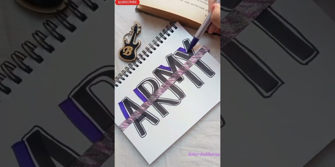 Who loves the BTS ARMY most💜💕 |brush lettering #bts#shorts#viral#jimin #jungkook#v#jin#rm #suga#diy