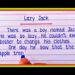 Jack Story Writing In English | Short Story | One Page English writing | Moral Stories-Handwriting