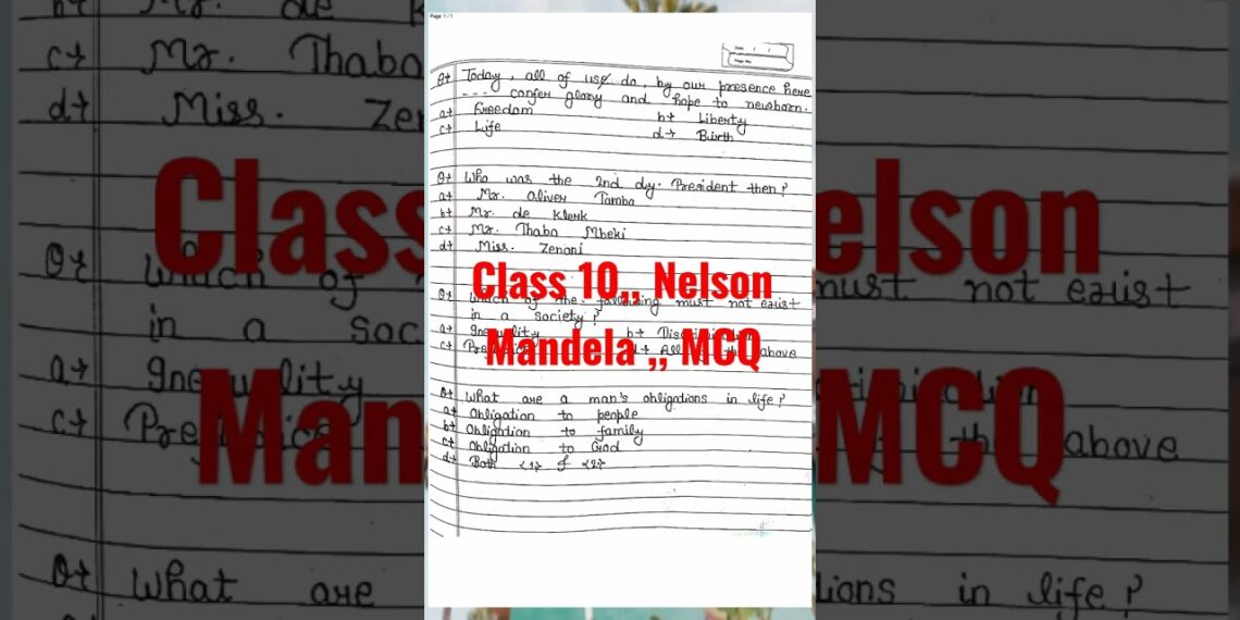 Class 10 ,, CBSE ,, first flight book,, Nelson Mandela,, McQ