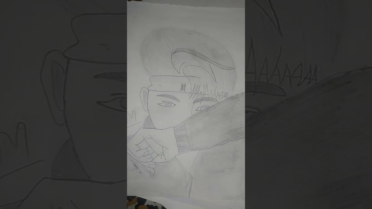 All BTS Members drawing.Without J-Hope #V #JK #RM #Suga # Jin # Jimin.💜💜
