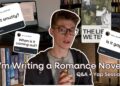 i’m writing a romance book 🌲 about my debut novel, writing q&a, & ditching  my manuscript